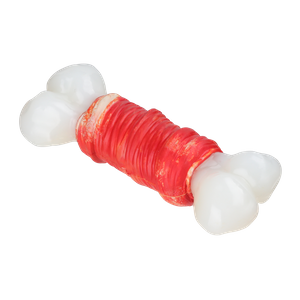 Nouveau nylabone de bonne qualité pas peur de mordre les produits pour animaux de compagnie chien bouledogue français caoutchouc et nylon en forme d'os mélangé jouets à mâcher pour animaux de compagnie